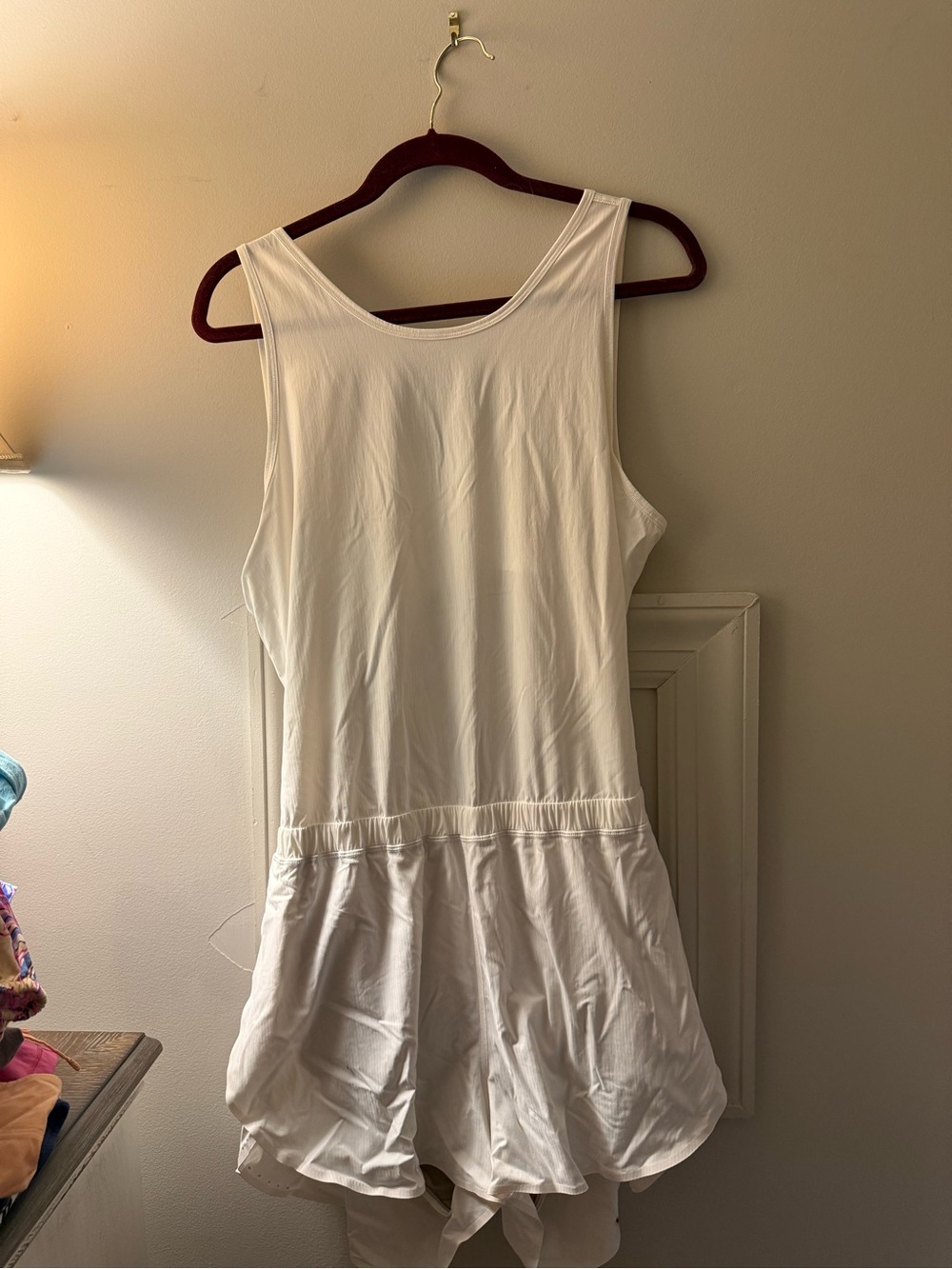 Lululemon white open back running romper